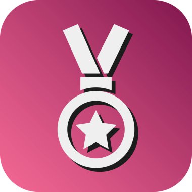 Kişisel ve ticari kullanım için Madalya Vektörü Glyph Gradyan Arkaplan Simgesi