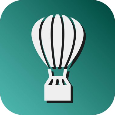 Kişisel ve Ticari Kullanım İçin Hava Balonu Vektörü Glyph Gradyan Arkaplan Simgesi