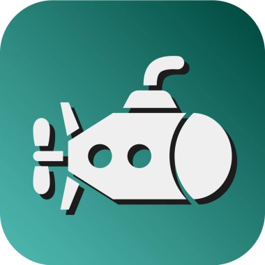 Oyuncak Denizaltı Vektörü Glyph Gradyan Kişisel ve Ticari Kullanım Simgesi