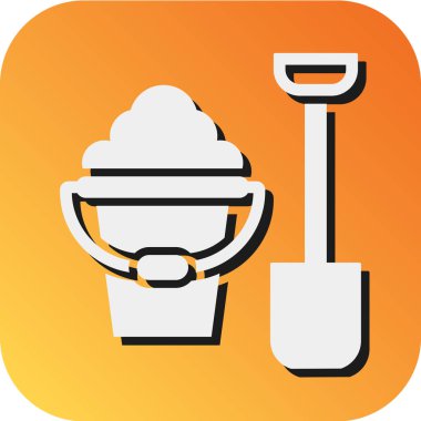 Kişisel ve Ticari Kullanım için Kum Kovası Vektörü Gradyan Arkaplan Simgesi