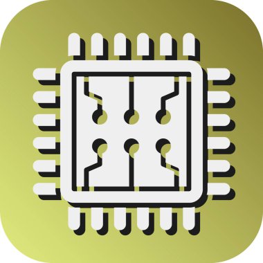 Kişisel ve Ticari Kullanım İçin İşlemci Vektörü Glyph Gradyan Arkaplan Simgesi