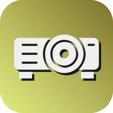 Kişisel ve Ticari Kullanım İçin Projektör Vektör Vektörü Glyph Gradyan Arkaplan Simgesi