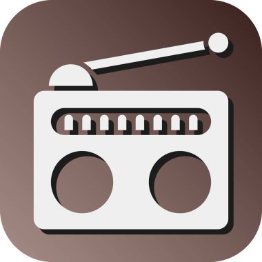 Kişisel ve ticari kullanım için Radyo Vektörü Glyph Gradyan Arkaplan Simgesi