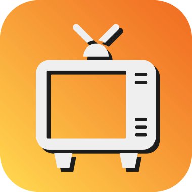 Kişisel ve ticari kullanım için TV Vektörü Glyph Gradient Arkaplan Simgesi