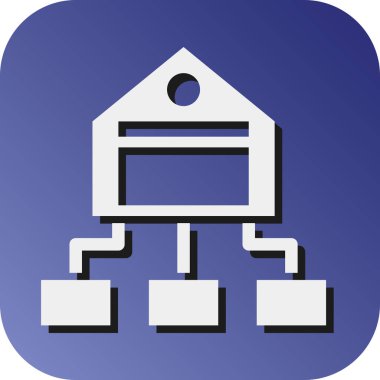 Kişisel ve ticari kullanım için Dağıtım Merkezi Vektör Gradyan Arkaplan Simgesi