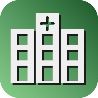 Kişisel ve Ticari Kullanım İçin Hastane Vektörü Glyph Gradyan Arkaplan Simgesi