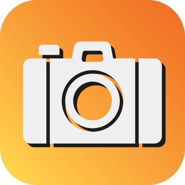 Kişisel ve Ticari Kullanım için Fotoğraf Kamerası Vektörü Glyph Gradyan Arkaplan Simgesi