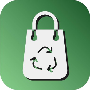 Kişisel ve Ticari Kullanım İçin Geri Dönüşüm Torbası Vektörü Gradyan Arkaplan Simgesi