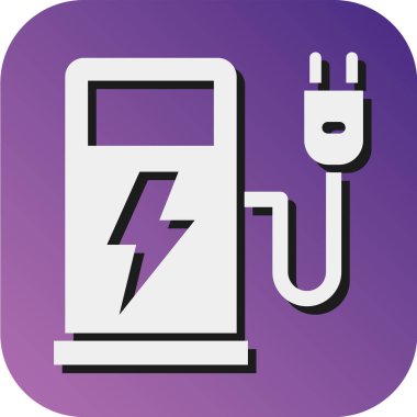 Kişisel ve Ticari Kullanım İçin Elektrik Şarj Vektörü Glyph Gradyan Arkaplan Simgesi