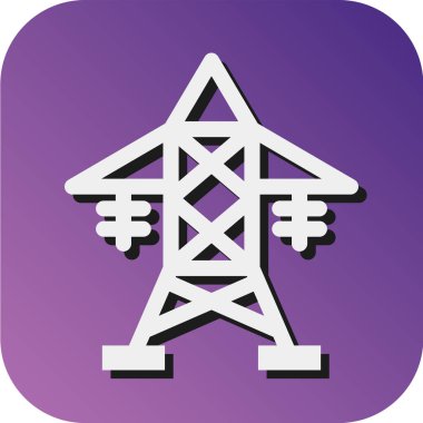 Kişisel ve ticari kullanım için Elektrik Kulesi Vektörü Gradyan Arkaplan Simgesi