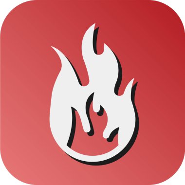 Kişisel ve ticari kullanım için Ateş Vektörü Kabartma Gradyan Arkaplan Simgesi