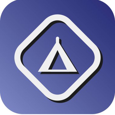 Kamp Vektörü Glyph Gradyan Kişisel ve Ticari Kullanım Simgesi