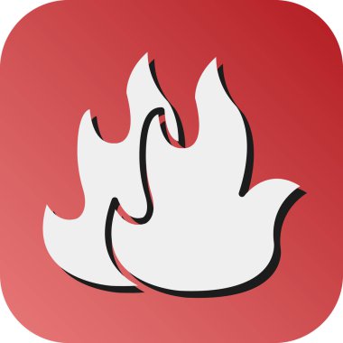 Kişisel ve ticari kullanım için Ateş Vektörü Kabartma Gradyan Arkaplan Simgesi