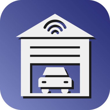 Kişisel ve ticari kullanım için Akıllı Garaj Vektörü Glyph Gradyan Arkaplan Simgesi