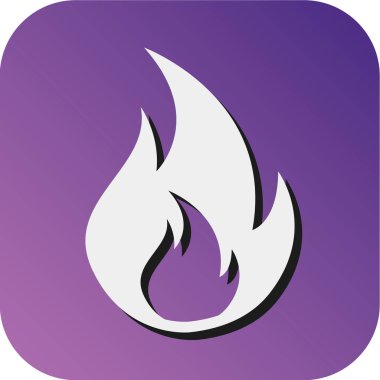 Kişisel ve ticari kullanım için Ateş Vektörü Kabartma Gradyan Arkaplan Simgesi