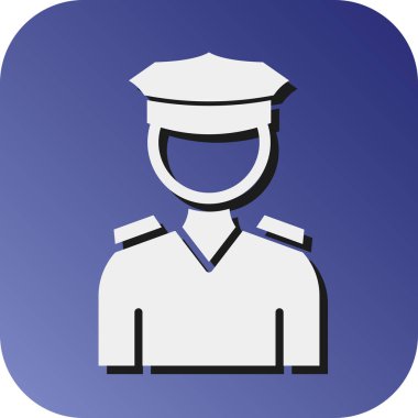 Kişisel ve Ticari Kullanım İçin Polis Vektörü Glyph Gradyan Arkaplan Simgesi