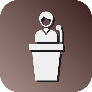 Kişisel ve ticari kullanım için Konuşma Vektörü Glyph Gradyan Arkaplan Simgesi