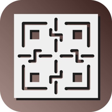 Kişisel ve Ticari Kullanım için QR Vektörü Glyph Gradyan Arkaplan Simgesi