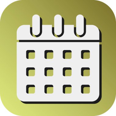 Kişisel ve ticari kullanım için Takvim Vektörü Glyph Gradyan Arkaplan Simgesi