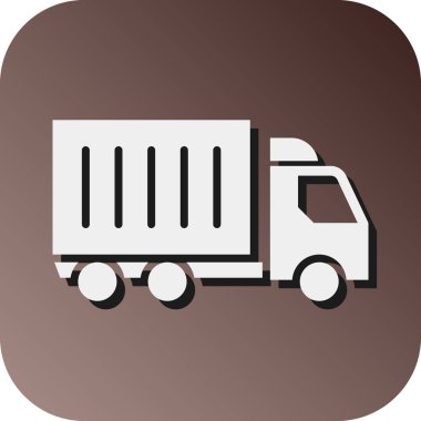 Kişisel ve Ticari Kullanım İçin Kargo Kamyonu Vektörü Glyph Gradyan Arkaplan Simgesi