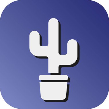 Kişisel ve ticari kullanım için Kaktüs Vektörü Gradyan Arkaplan Simgesi