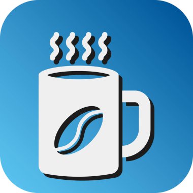 Kişisel ve ticari kullanım için kahve kupası vektörü Glyph Gradyan Arkaplan Simgesi