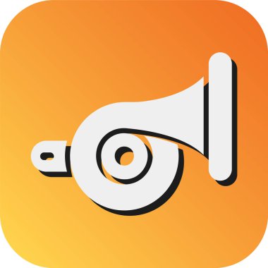 Kişisel ve ticari kullanım için Horn Vektörü Glyph Gradyan Arkaplan Simgesi