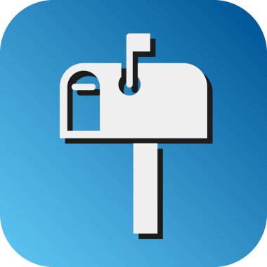 Kişisel ve Ticari Kullanım İçin Posta Kutusu Vektörü Glyph Gradyan Arkaplan Simgesi