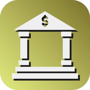 Kişisel ve Ticari Kullanım için Banka Vektörü Glyph Gradyan Arkaplan Simgesi