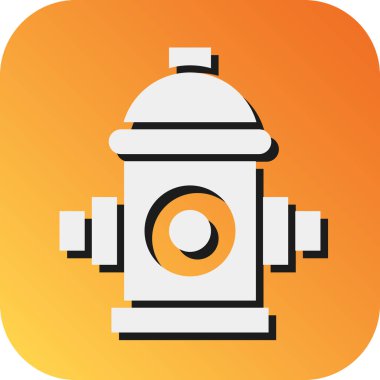 Kişisel ve ticari kullanım için Yangın Hidranı Vektör Gradyan Arkaplan Simgesi