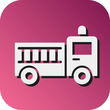 Kişisel ve ticari kullanım için İtfaiye Aracı Vektörü Glyph Gradyan Arkaplan Simgesi