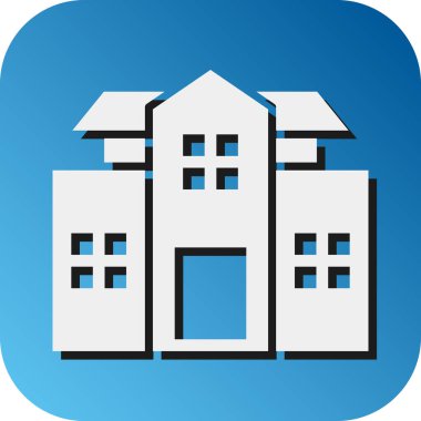 Kişisel ve Ticari Kullanım İçin Okul Vektörü Glyph Gradyan Arkaplan Simgesi