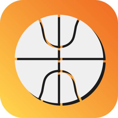 Kişisel ve ticari kullanım için Basketbol Vektörü Glyph Gradyan Arkaplan Simgesi