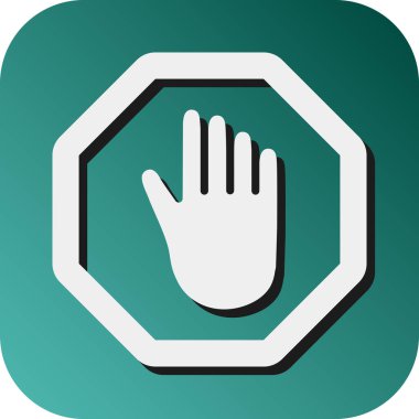 Kişisel ve ticari kullanım için Vektör Kabartma Gradyan Arkaplan Simgesini Durdur