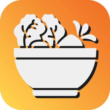 Kişisel ve ticari kullanım için Salata Vektörü Glyph Gradyan Arkaplan Simgesi