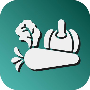 Kişisel ve Ticari Kullanım İçin Sebze Vektörü Glyph Gradyan Arkaplan Simgesi