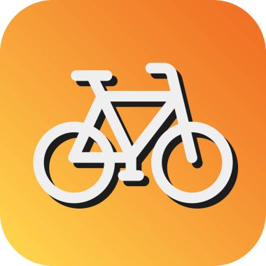 Kişisel ve Ticari Kullanım İçin Bisiklet Vektörü Glyph Gradyan Arkaplan Simgesi