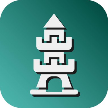 Kişisel ve ticari kullanım için Tower Vector Glyph Gradyan Arkaplan Simgesi