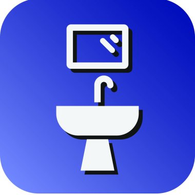 Kişisel ve Ticari Kullanım İçin Banyo Vektörü Glyph Gradyan Arkaplan Simgesi