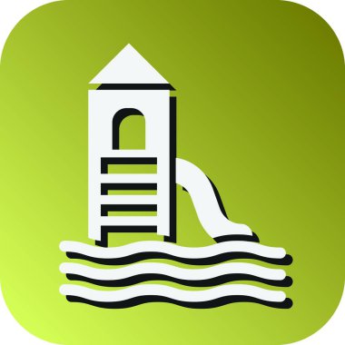 Kişisel ve ticari kullanım için Su Kaydırağı Vektörü Gradyan Arkaplan Simgesi