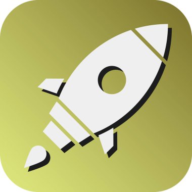 Kişisel ve Ticari Kullanım için Roket Vektörü Glyph Gradyan Arkaplan Simgesi