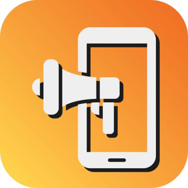 Kişisel ve Ticari Kullanım İçin Mobil Pazarlama Vektörü Gradyan Arkaplan Simgesi