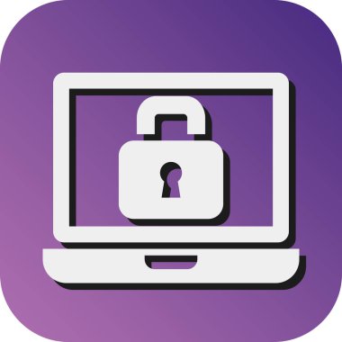 Kişisel ve ticari kullanım için Çevrimiçi Güvenlik Vektörü Glyph Gradyan Arkaplan Simgesi