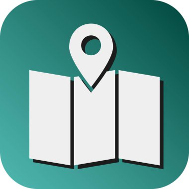 Kişisel ve ticari kullanım için Harita Vektörü Glyph Gradyan Arkaplan Simgesi