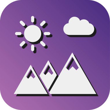 Dağ Vektörü Glyph Gradyan Kişisel ve Ticari Kullanım Simgesi