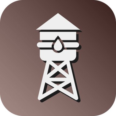 Kişisel ve ticari kullanım için Su Kulesi Vektörü Gradyan Arkaplan Simgesi