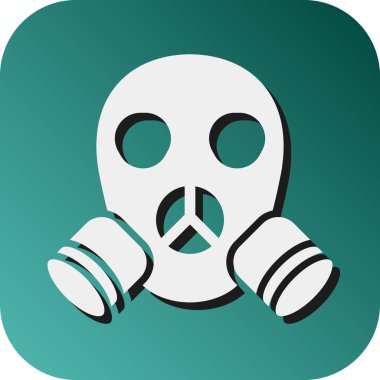 Kişisel ve Ticari Kullanım İçin Gaz Maskesi Vektörü Glyph Gradyan Arkaplan Simgesi