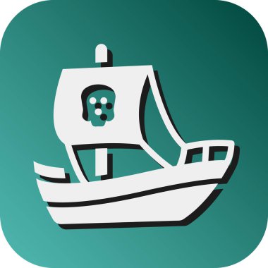 Kişisel ve ticari kullanım için Gemi Vektörü Glyph Gradyan Arkaplan Simgesi