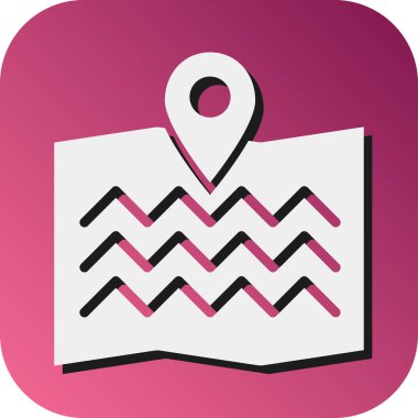 Kişisel ve ticari kullanım için Harita Vektörü Glyph Gradyan Arkaplan Simgesi