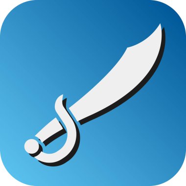 Cutlass Vektörü Glyph Gradyan Kişisel ve Ticari Kullanım Simgesi